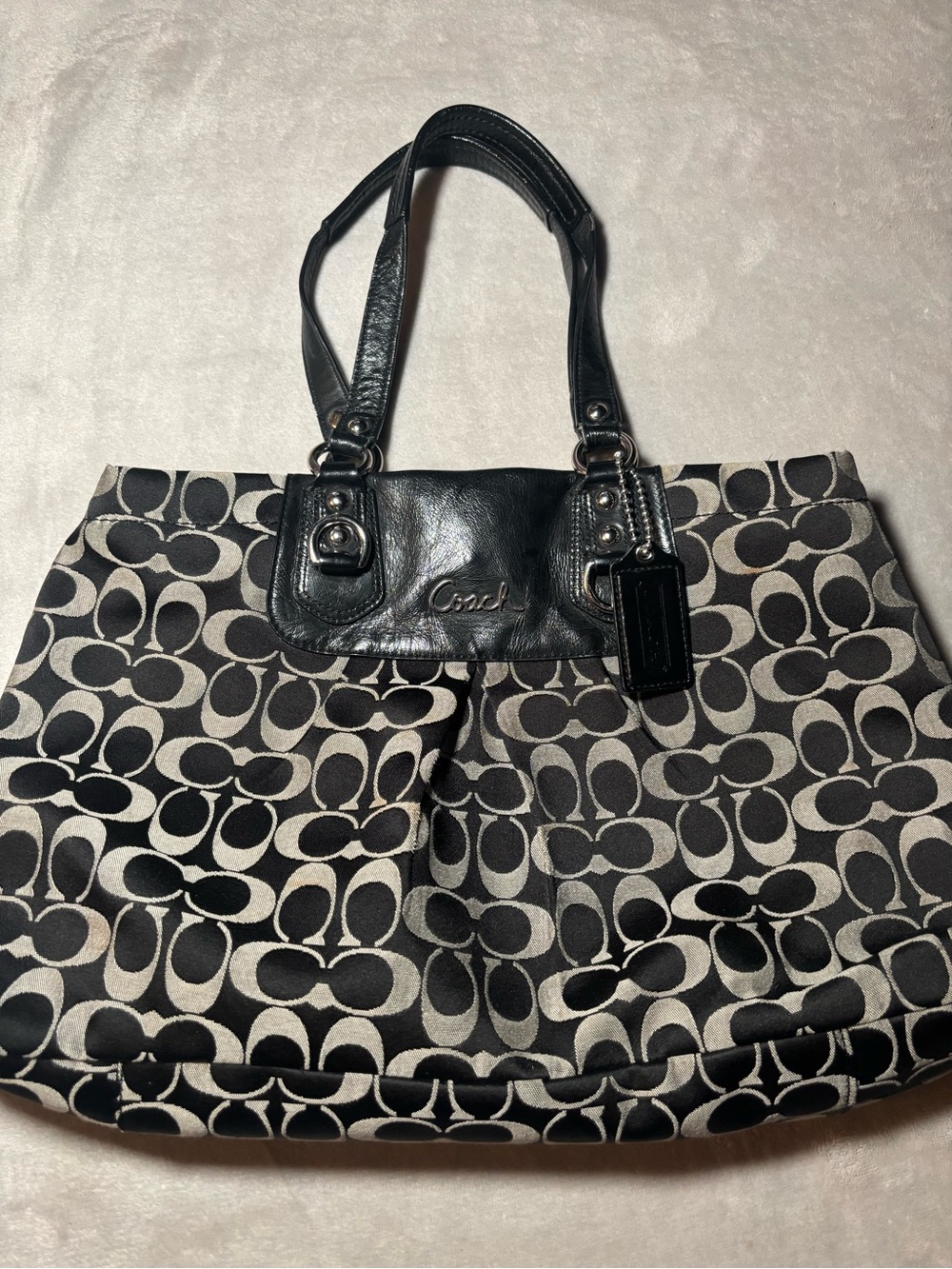 Vintage Coach Ashley Signature Carryall Shoulder Tote Bag